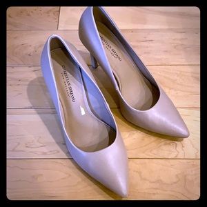 Christian Siriano tan high heels